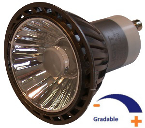 300 lumens, 6,5 WATT, Blanc chaud 2 700 K, Gradable