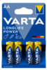 559435 Pack de 4 piles alcaline VARTA LONGLIFE POWER AA LR6  1,5V