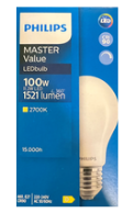 361287 E27 Filament LED dépolie, 10,5 WATT = 100 WATT, 1521 lumens, blanc chaud 2 700 K