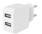 435280 Prise recharge USB X 2, 2,4A, blanc, BIGBEN