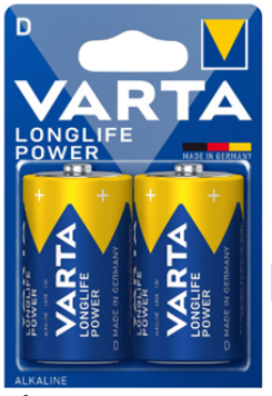 559237 Pack de 2 piles alcaline VARTA LONGLIFE POWER D LR20  1,5V