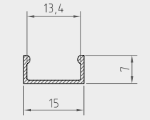 Profilé en aluminium pour rouleau LED, profondeur 17,5 mm